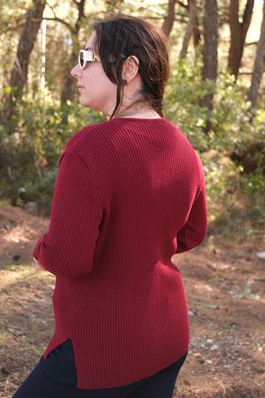 RENKTE BÜYÜK BEDEN ESNEK BORDO TRİKO