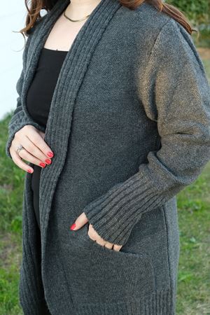 RENKTE KALIN ANTRASİT HIRKA & CEKET