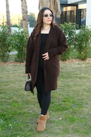 RENKTE KALIN KOYU KAHVERENGİ HIRKA & CEKET