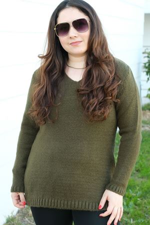 RENKTE V YAKA HAKİ TRİKO KAZAK