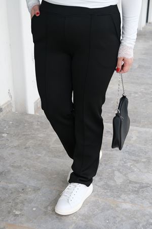 RENKTE RAHAT KESİM GÜNLÜK SİYAH PANTOLON