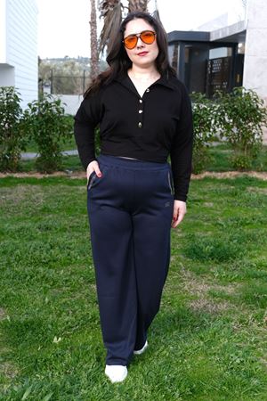 RENKTE TAŞ İŞLEMELİ BATTAL LACİVERT ALT EŞOFMAN