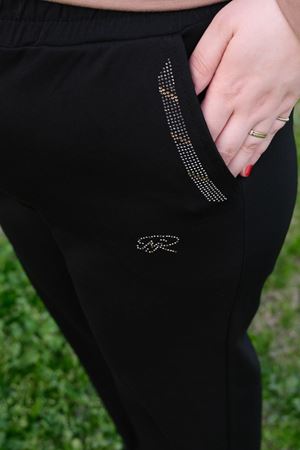 RENKTE TAŞ İŞLEMELİ BATTAL SİYAH ALT EŞOFMAN