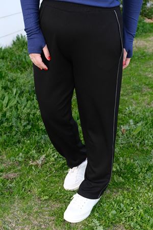 RENKTE BİYELİ BÜYÜK BEDEN SİYAH EŞOFMAN ALTI