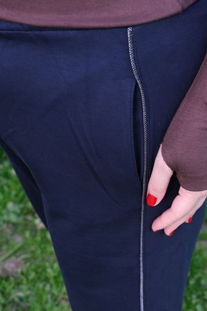 RENKTE BİYELİ BÜYÜK BEDEN LACİVERT EŞOFMAN ALTI