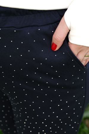 RENKTE BÜYÜK BEDEN TAŞLI MODAL LACİVERT EŞOFMAN ALTI