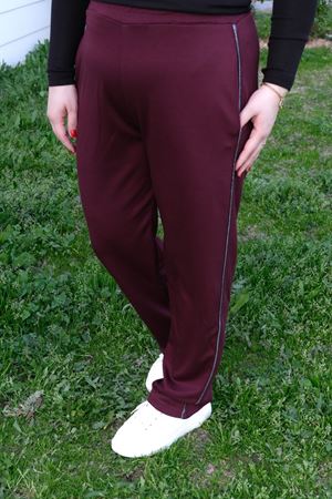 RENKTE BİYELİ BÜYÜK BEDEN BORDO EŞOFMAN ALTI