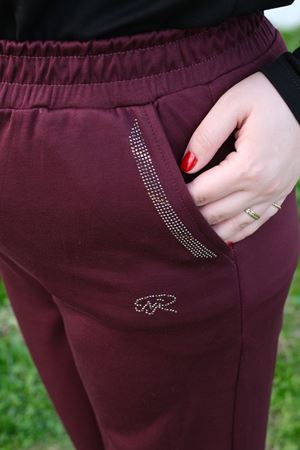 RENKTE TAŞ İŞLEMELİ BATTAL BORDO ALT EŞOFMAN