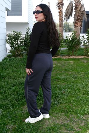 RENKTE BİYELİ BÜYÜK BEDEN FÜME EŞOFMAN ALTI