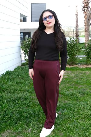 RENKTE BİYELİ BÜYÜK BEDEN BORDO EŞOFMAN ALTI