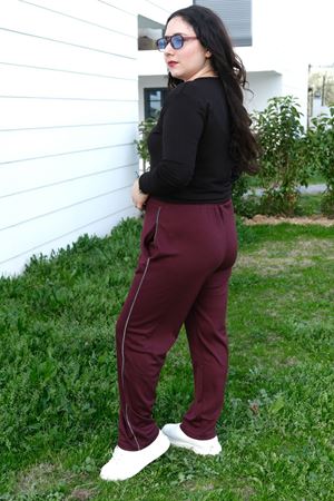 RENKTE BİYELİ BÜYÜK BEDEN BORDO EŞOFMAN ALTI