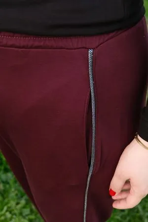 RENKTE BİYELİ BÜYÜK BEDEN BORDO EŞOFMAN ALTI