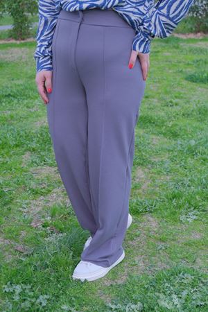 RENKTE TOPARLAYICI BÜYÜK BEDEN FÜME PALAZZO PANTOLON