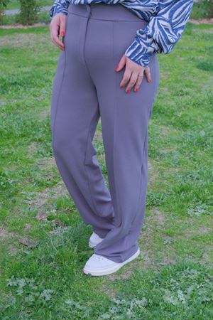 RENKTE TOPARLAYICI BÜYÜK BEDEN FÜME PALAZZO PANTOLON