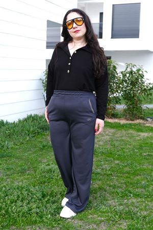 RENKTE TAŞ İŞLEMELİ BATTAL FÜME ALT EŞOFMAN