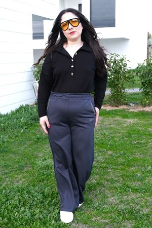 RENKTE TAŞ İŞLEMELİ BATTAL FÜME ALT EŞOFMAN