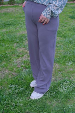 RENKTE TOPARLAYICI YÜKSEK BEL FÜME PANTOLON