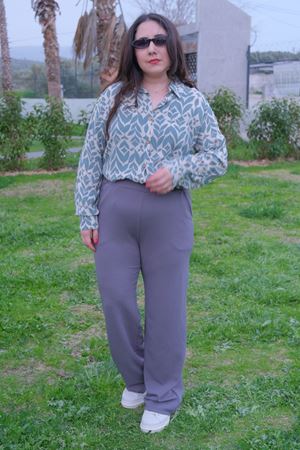 RENKTE TOPARLAYICI YÜKSEK BEL FÜME PANTOLON