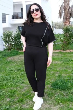 RENKTE DUBLE PAÇA CEPLİ SİYAH ESNEK PANTOLON