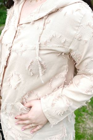 RENKTE BÜYÜK BEDEN DOKULU VİZON CEKET&GÖMLEK