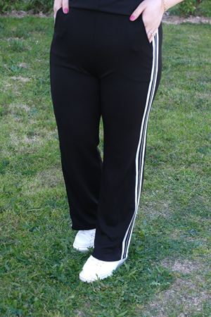 RENKTE BÜYÜK BEDEN SİM ŞERİTLİ SİYAH İKİLİ TAKIM