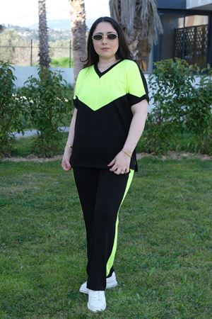 RENKTE BÜYÜK BEDEN NEON V DETAY ALT ÜST TAKIM