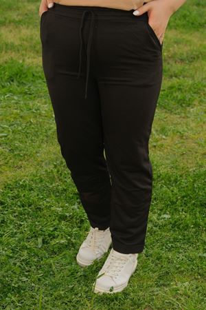 RENKTE BÜYÜK BEDEN SİYAH DUBLE PAÇA ALT