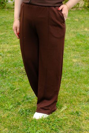 RENKTE ÇIMALI BOL PAÇA BATTAL BEDEN SİYAH KAHVERENGİ ALT