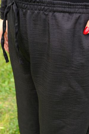 RENKTE BÜYÜK BEDEN SİYAH KETEN BOL PAÇA PANTOLON