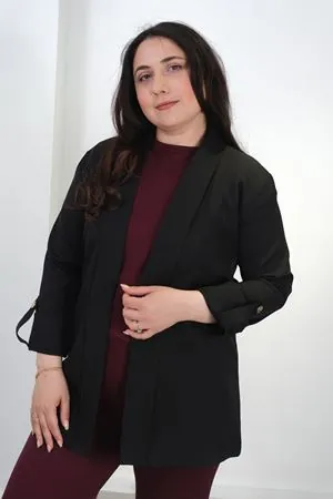 RENKTE BÜYÜK BEDEN SİYAH BLAZER CEKET