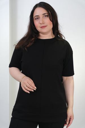 RENKTE BÜYÜK BEDEN KISA KOL ÇIMALI SİYAH MODAL TAKIM