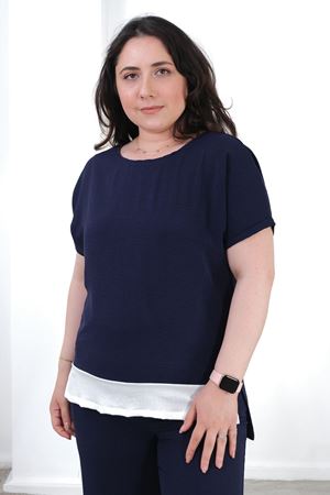 RENKTE BÜYÜK BEDEN AYROBİN LACİVERT TAKIM
