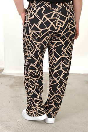 RENKTE BÜYÜK BEDEN CEPLİ BELİ LASTİKLİ  BOL PAÇA PANTALON
