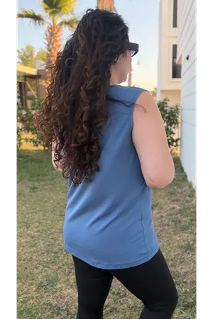 RENKTE ÖZEL ÜRETİM BÜYÜK BEDEN İNDİGO KALIN ASKILI ATLET