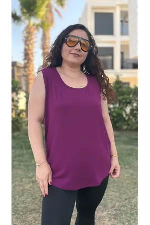 RENKTE ÖZEL ÜRETİM BÜYÜK BEDEN MOR KALIN ASKILI ATLET