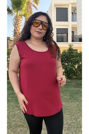 RENKTE ÖZEL ÜRETİM BÜYÜK BEDEN BORDO KALIN ASKILI ATLET