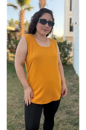 RENKTE ÖZEL ÜRETİM BÜYÜK BEDEN HARDAL KALIN ASKILI ATLET
