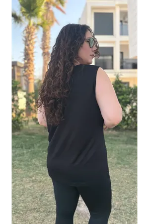 RENKTE ÖZEL ÜRETİM BÜYÜK BEDEN SİYAH KALIN ASKILI ATLET