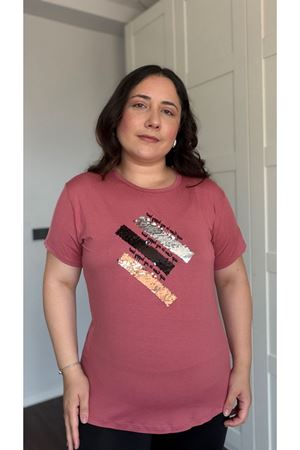 RENKTE BÜYÜK BEDEN ÇAPRAZ PULLU KISA KOL PUDRA BLUZ