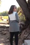 RENKTE BÜYÜK BEDEN FEMME BASKILI GARNİLİ GRİ SWEAT