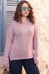 RENKTE BÜYÜK BEDEN PUDRA CEPLİ TRİKO