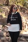 RENKTE BÜYÜK BEDEN KAPŞONLU NOTHİNG SİYAH SWEAT