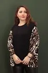 RENKTE BÜYÜK BEDEN SİYAH LEOPAR ASİMETRİK BLUZ