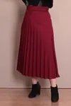 RENKTE BÜYÜK BEDEN PİLİSELİ BORDO HÜRREM ETEK