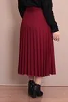 RENKTE BÜYÜK BEDEN PİLİSELİ BORDO HÜRREM ETEK