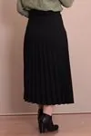 RENKTE BÜYÜK BEDEN PİLİSELİ SİYAH HÜRREM ETEK