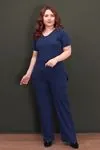 RENKTE BÜYÜK BEDEN LACİVERT KAŞKORSE TAKIM