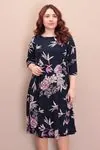 RENKTE DİRSEK KOL DESENLİ ELBİSE