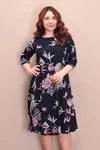 RENKTE DİRSEK KOL DESENLİ ELBİSE