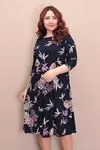 RENKTE DİRSEK KOL DESENLİ ELBİSE